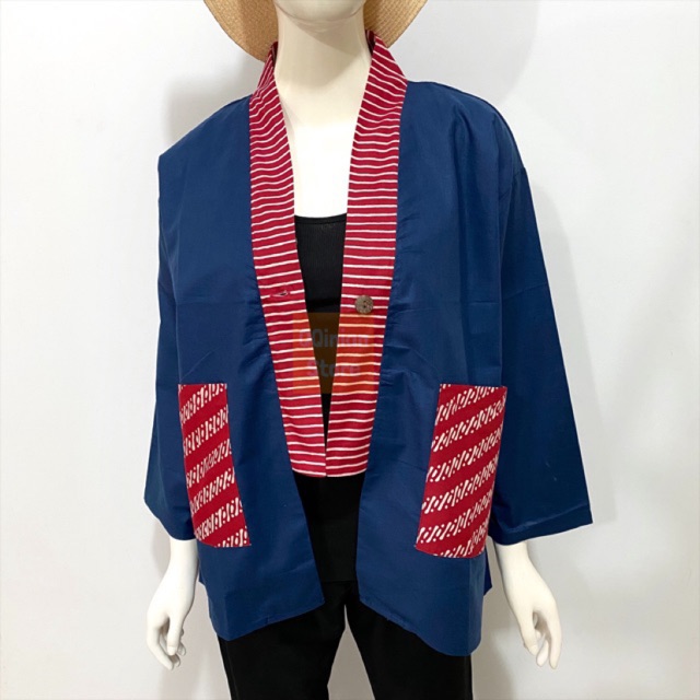 Outerwear Blazer Cardigan Kimono Aiko QQinianKatun Biru 