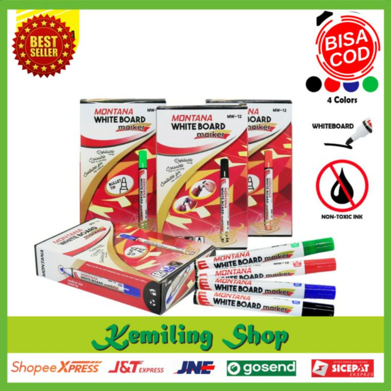 Spidol Whiteboard dan Permanent MONTANA (MW-12) Retail