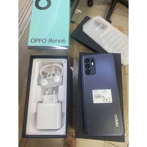 Oppo Reno 6 8/128Gb Black second Like New Garansi masih panjang garansi resmi oppo