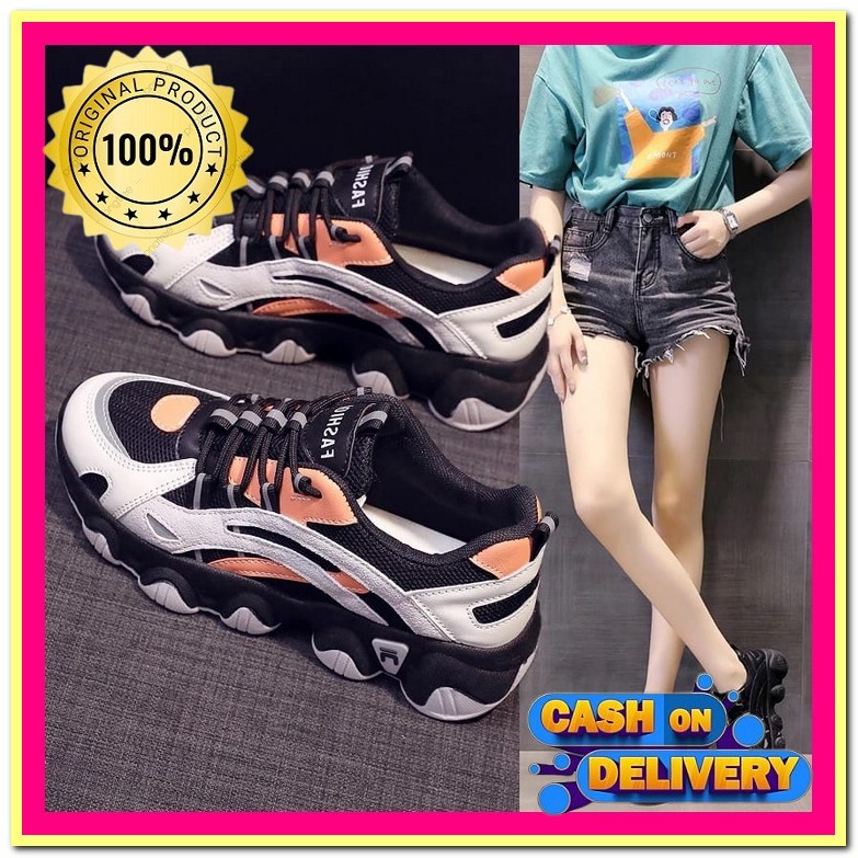 Sepatu Sneaker Wanita Cewek Perempuan Cewe Buat Anak Sekolah Ootd Style Olahraga Joging Running Zumb