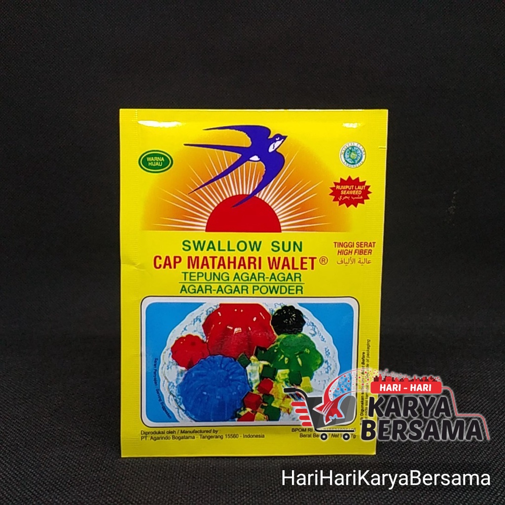 

SWALLOW SUN TEPUNG AGAR-AGAR WARNA HIJAU 7GR