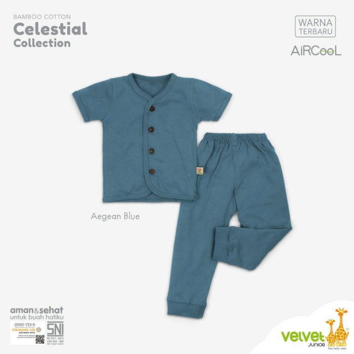 VELVET Junior Celestial Setelan Anak Kancing Depan Baju Bayi 0-12bln