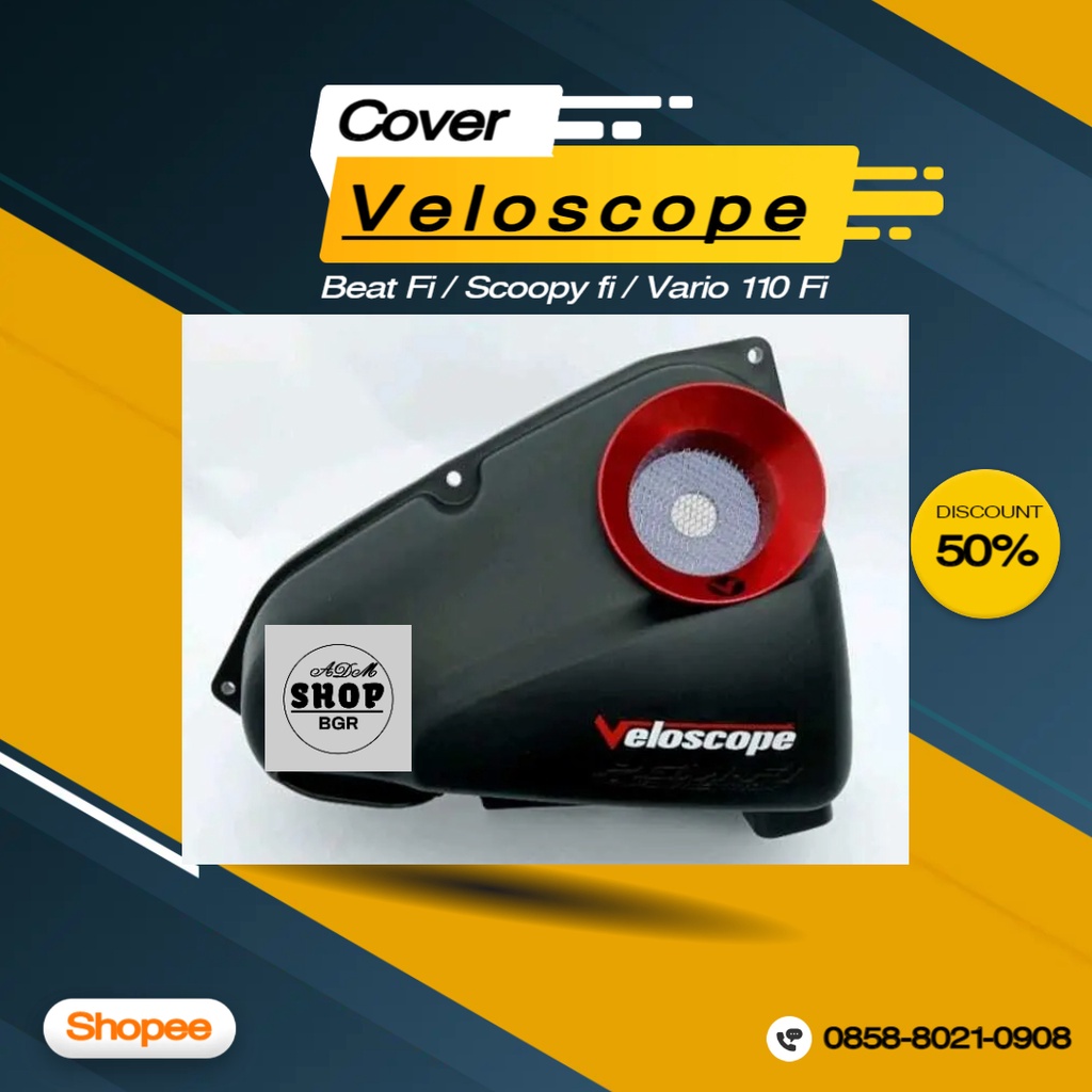 Veloscope Tutup Cover Filter Beat Fi/Scoopy fi/Vario 110 Fi Oxygen Flow Booster Produk Original