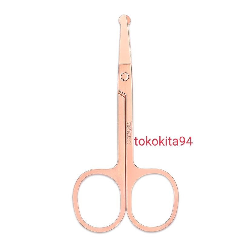 Gunting Bulu Hidung Satuan Rosegold 9Cm Stainless - Gunting Bulu Kumis Jenggot 1Pcs Silver - Gunting Serbaguna Kecil Stainless 1 Pcs Silver Rosegold