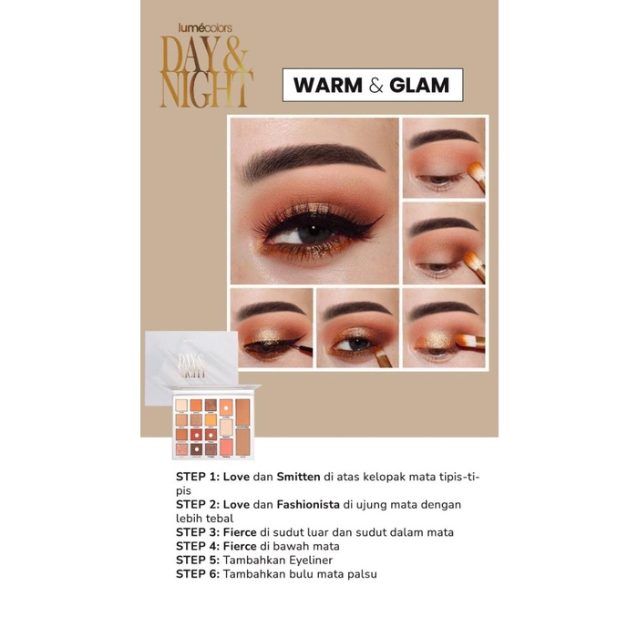 Image of Paket Day & Night Palette 12 Colors with Makeup Brush Lumecolors #1