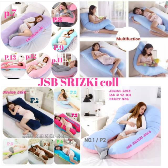 Bantal hamil dan menyusui doble sarung ,1 set + 1 sarung pengganti