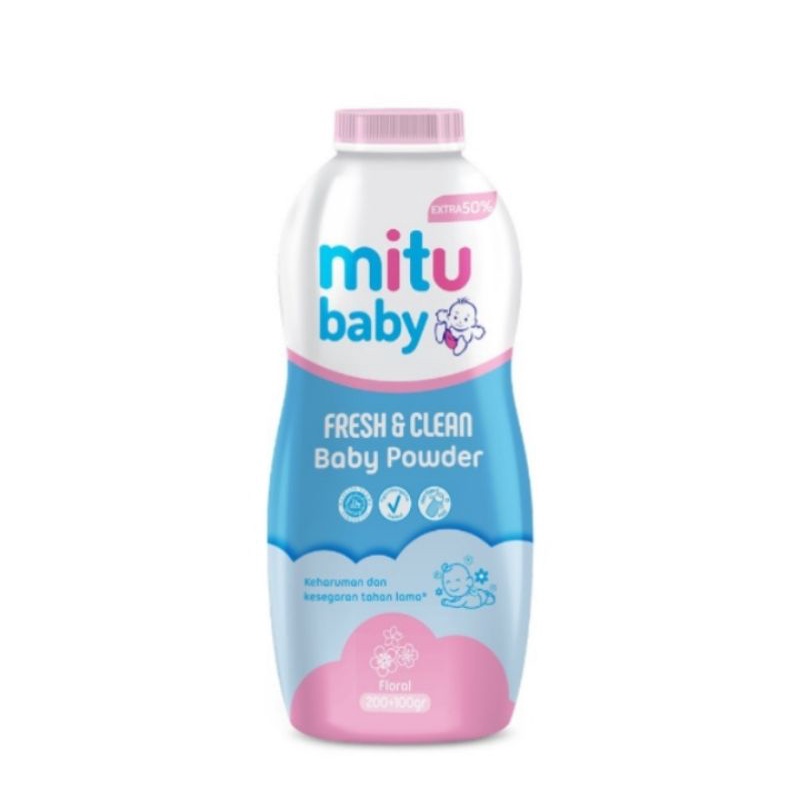 BEDAK BAYI MITU BABY POWDER 100GR+75℅