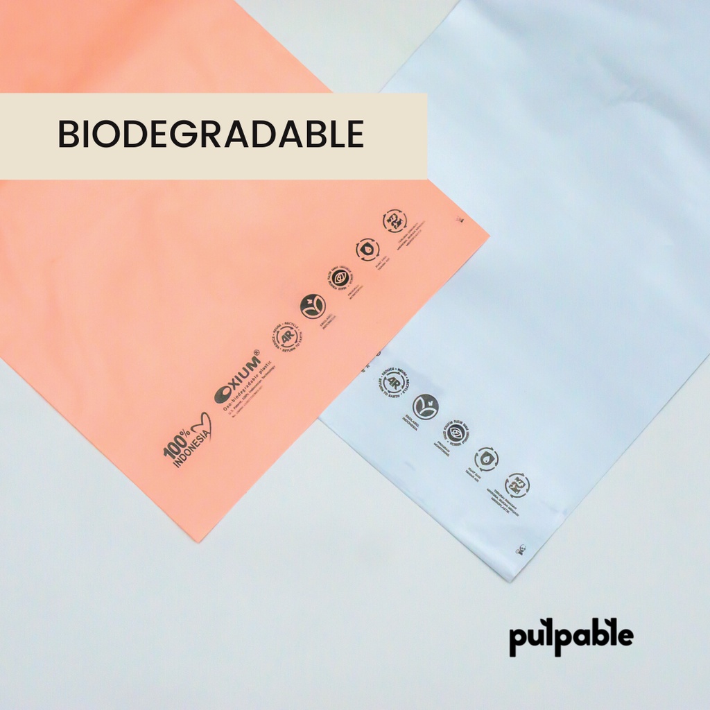 

Pink Biodegradable eco friendly polymailer - Mailer ramah lingkungan - 36x50 +6 cm warna merah muda eco mailer