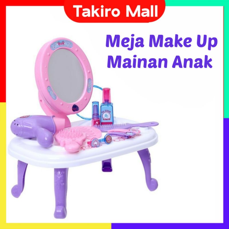 Mainan Permainan Maenan Edukasi Rumah Meja + Kaca Alat Make up MakeUp mekap Dandan Dandanan salon Sa