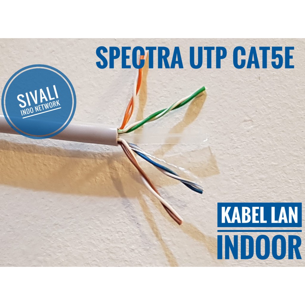 METERAN SPECTRA KABEL LAN UTP CAT5E ABU ABU [ KABEL POLOS]