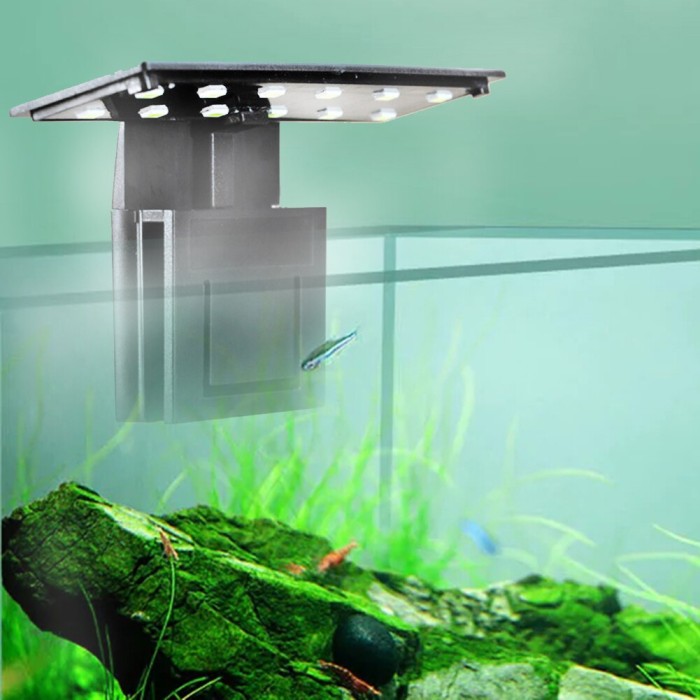 Lampu Led Aquarium Tanaman Aquascape Jepit Ultra Thin X3 5 Watt