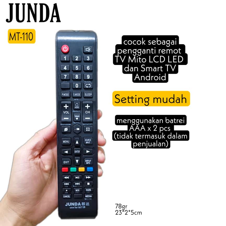REMOTE MULTI UNIVERSAL LED SMART TV MITO JUNDA MT 110