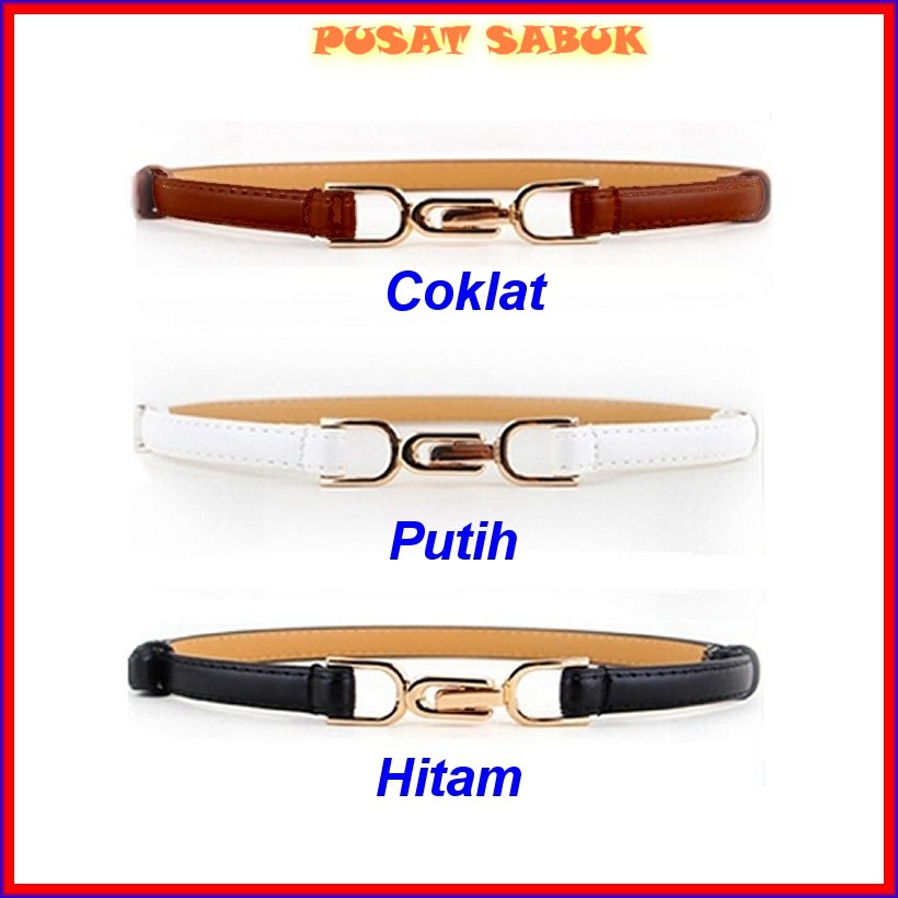 Ikat Pinggang Sabuk Kulit Wanita Fashion Gesper Cewek Belt Korea Kecil Warna Murah Import Grosir baru