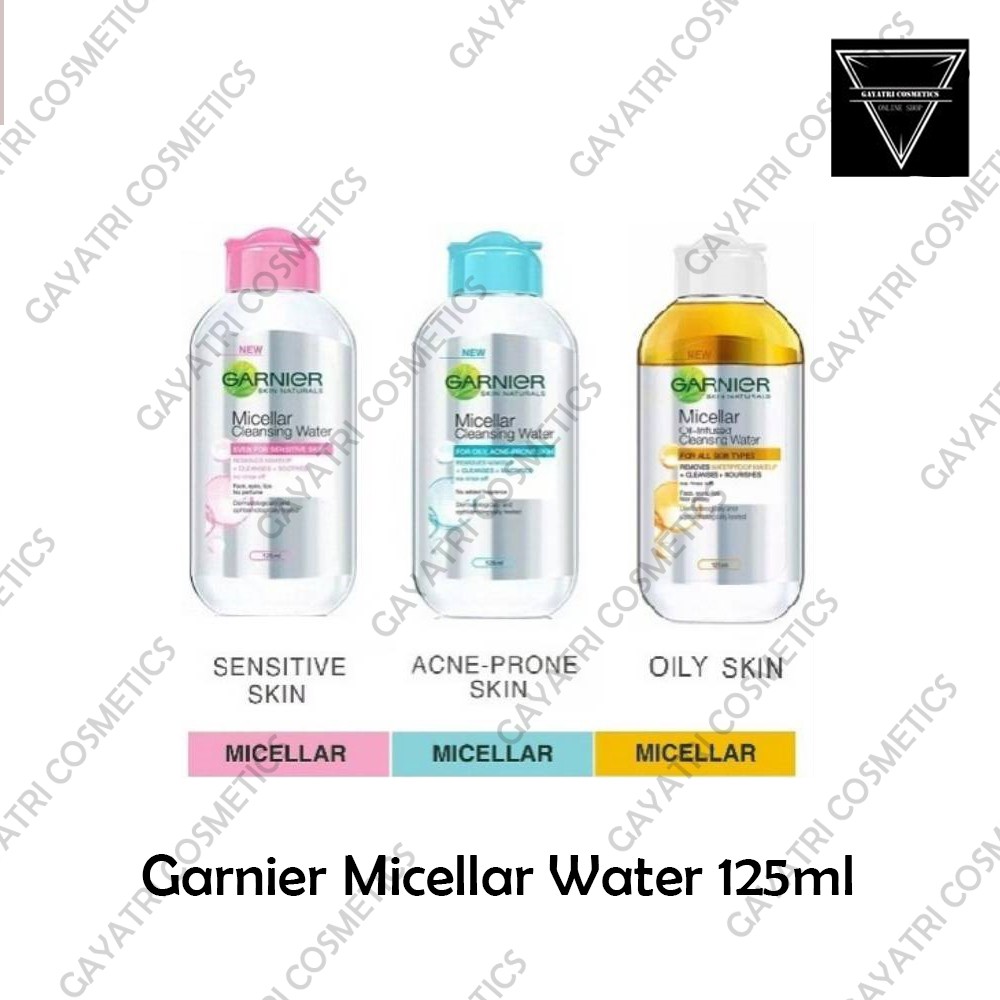 Garnier Micellar Water 125ml (Pembersih Wajah &amp; Makeup Untuk Kulit Sensitif)