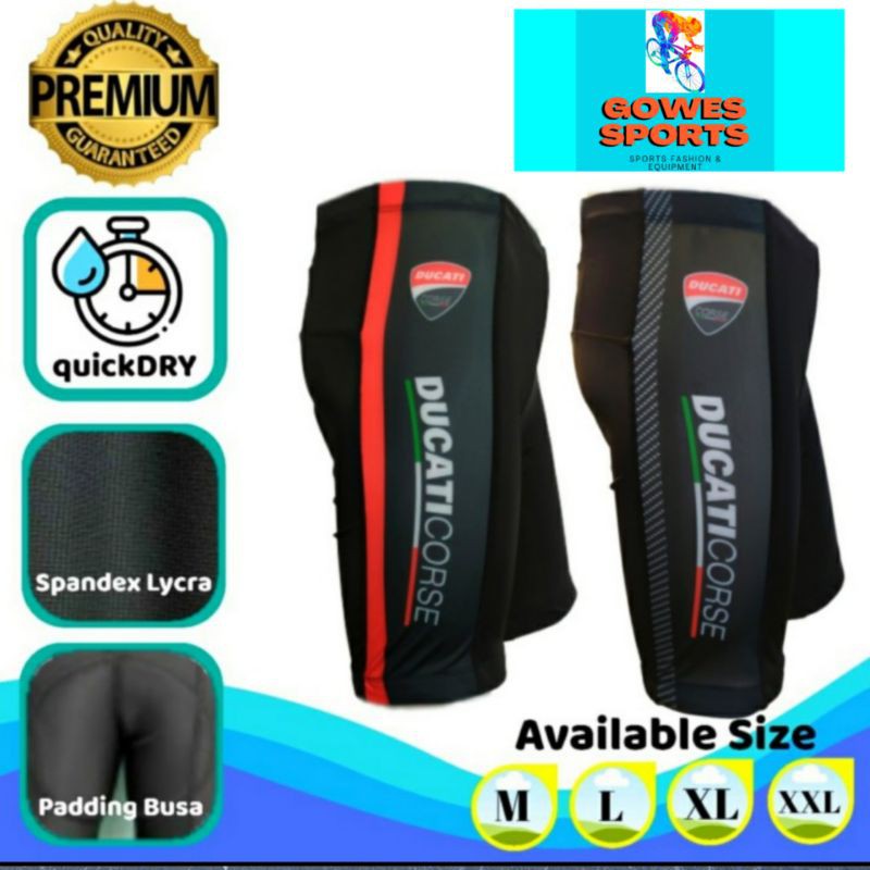 CELANA SEPEDA PRIA PADDING KETAT PENDEK DUCATI