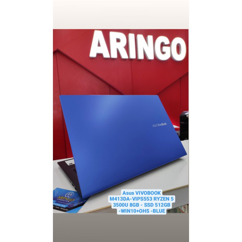 Laptop Asus VIVOBOOK M413DA-VIPS553 RYZEN 5 3500U 8GB - SSD 512GB -WIN10+OHS -BLUE