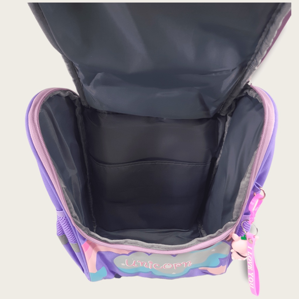 TAS RANSEL 3D ANAK 13 INCH KARAKTER UNICORN UNGU