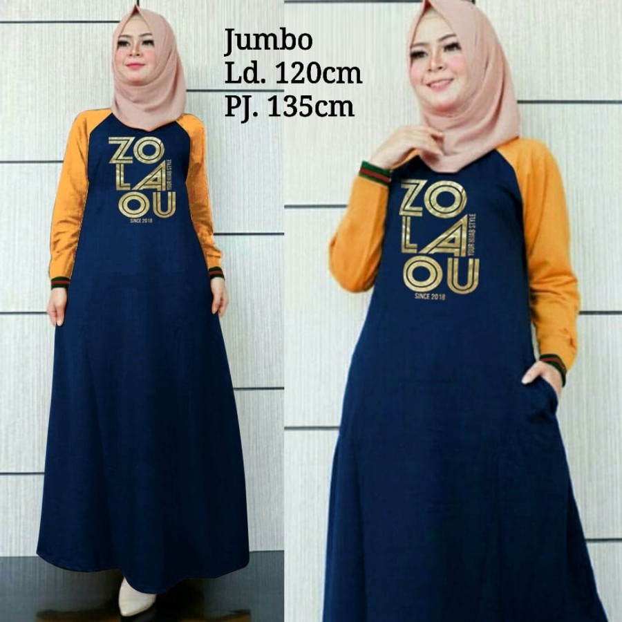 GAMIS ZLQ / Baju Gamis Wanita Dewasa Jumbo LD 120 Fit XL Trend Kekinian Terbaru 2022 Gaun Maxi Dress
