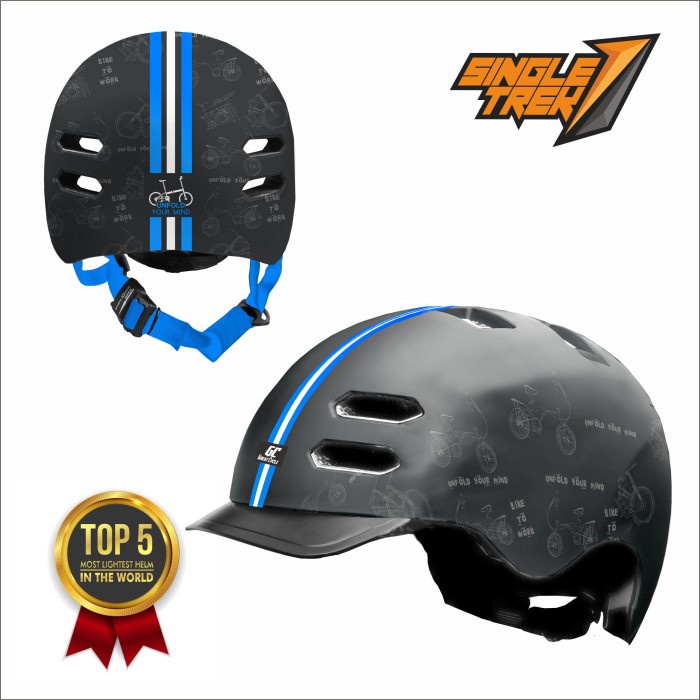 Helm Sepeda Singletrek1 CitiBike Teringan no.1 di DUNIA HBR UYM BLUE