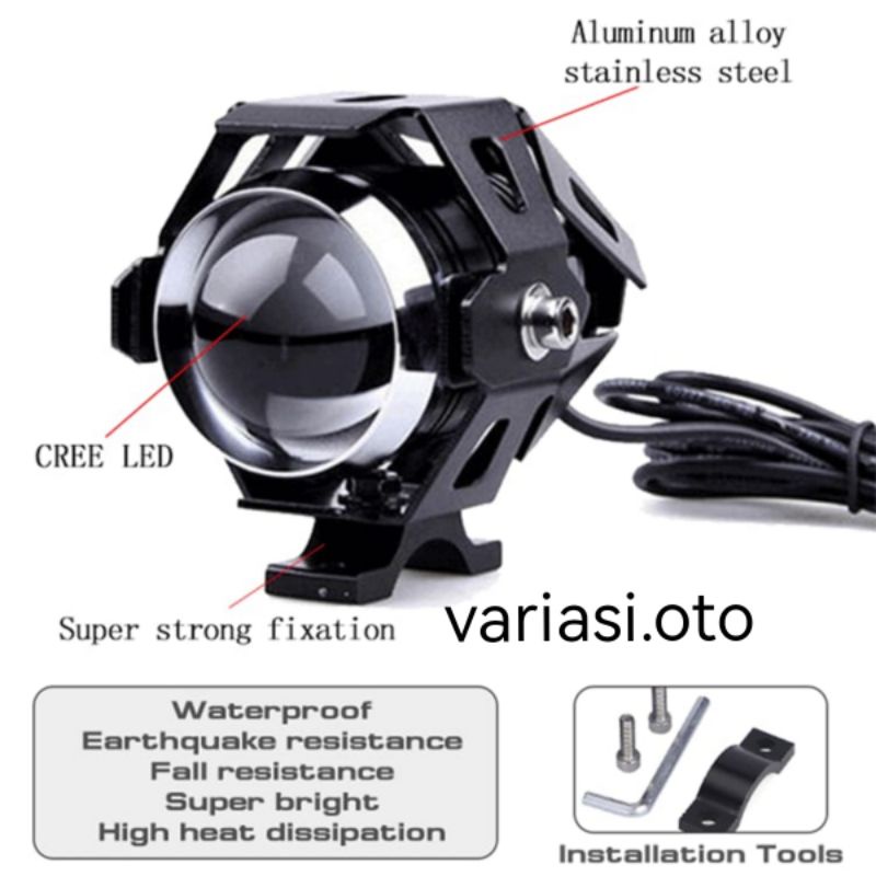 Lampu Sorot Motor Lampu Tembak LED Projie Projektor Headlight Cree U5 Lumens 1200 Lampu Motor