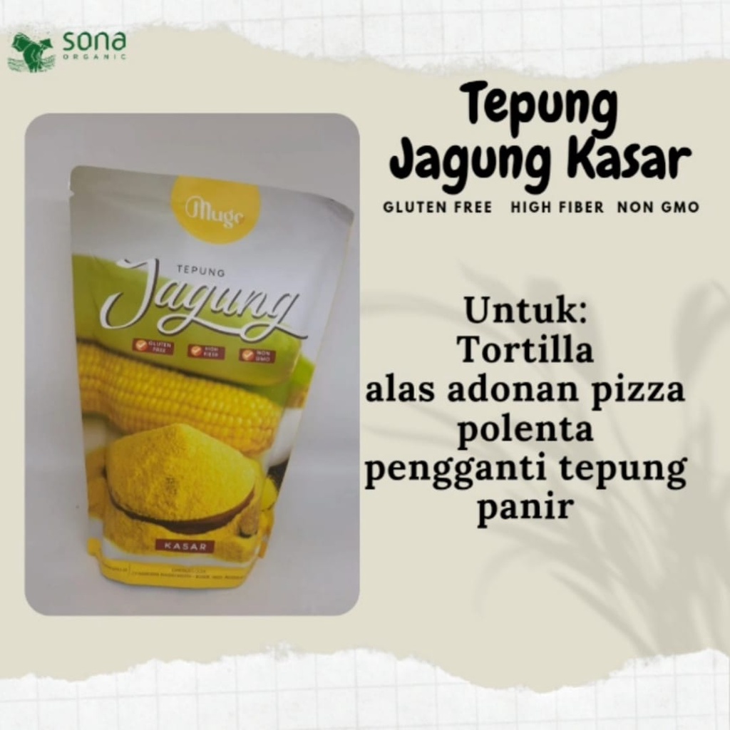

Tepung Jagung Kasar 500gr - Mugo - Polenta Corn Meal Kasar Non GMO