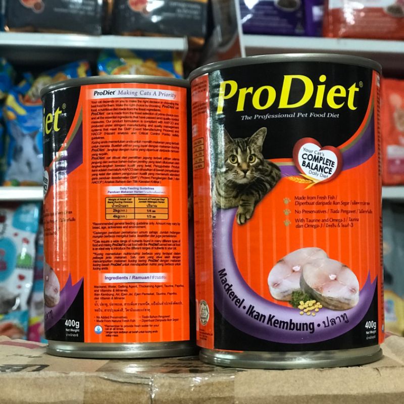 Pro Diet Kaleng 400gr Makanan Basah Kucing - makcerel / Ikan Kembung