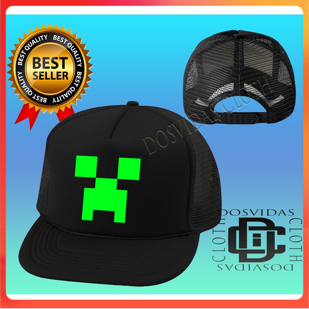 BERKUALITAS Topi Trucker Jaring MINE CRAFT Keren Pria Wanita CREEPER MINECRAFT COD