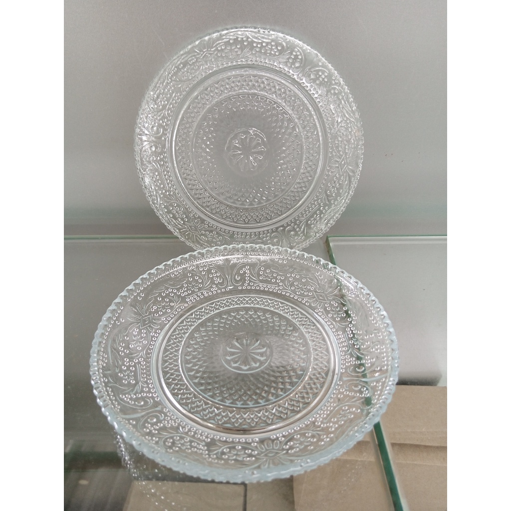 Souvenir Lepek Kaca Pm4,5S Saucer Tatakan Gelas Kaca Motif Polos Lepek Hias Cantik Alas Cangkir Piri