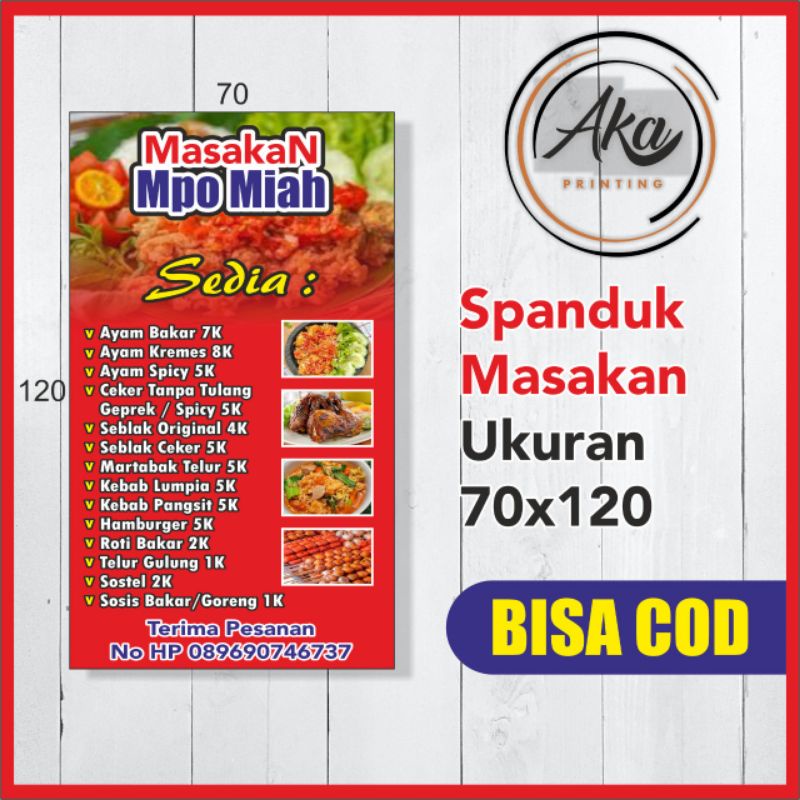 [COD] SPANDUK WARUNG/SPANDUK MAKANAN/BANNER/BISA REQUEST FREE DESAIN