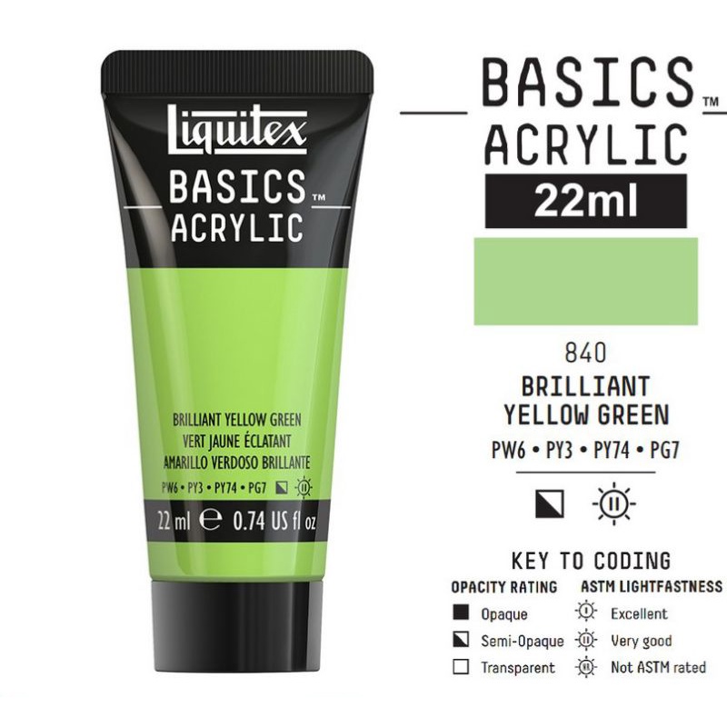 

LIQUITEX BASICS ACRYLIC 22 ML BRILLIANT YELLOW GREEN