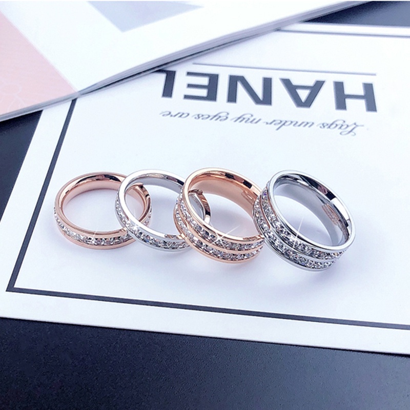 Cincin Titanium Wanita Anti Karat Fashion Korea Aksesoris Mode