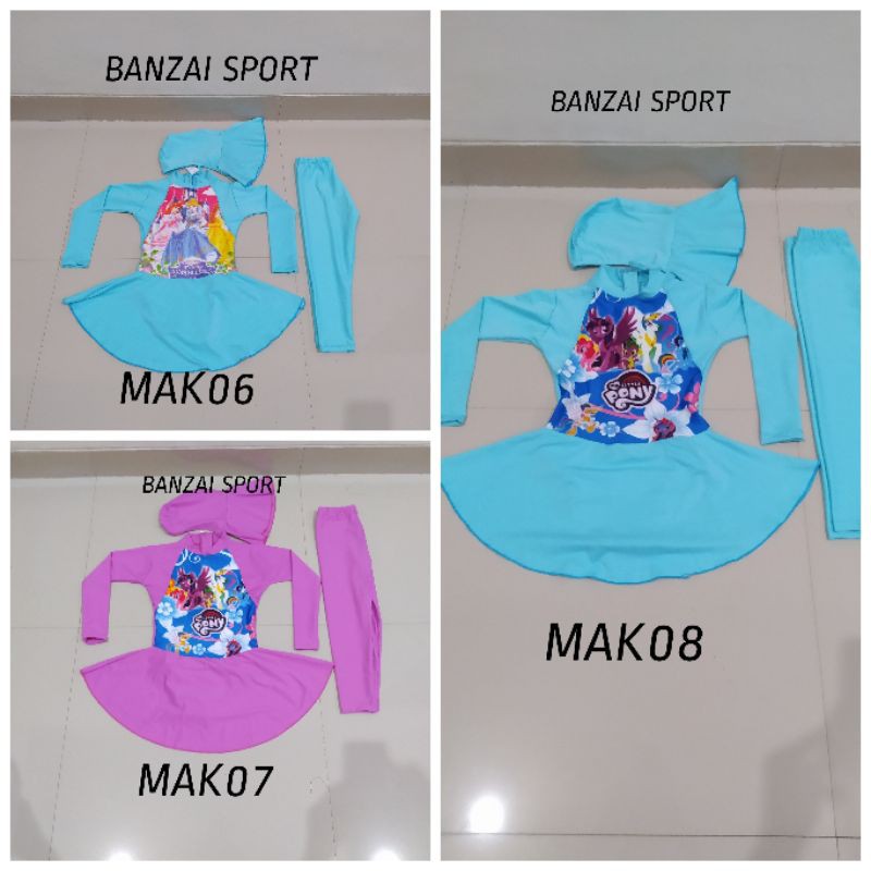 Baju renang muslim anak 3 - 5 tahun