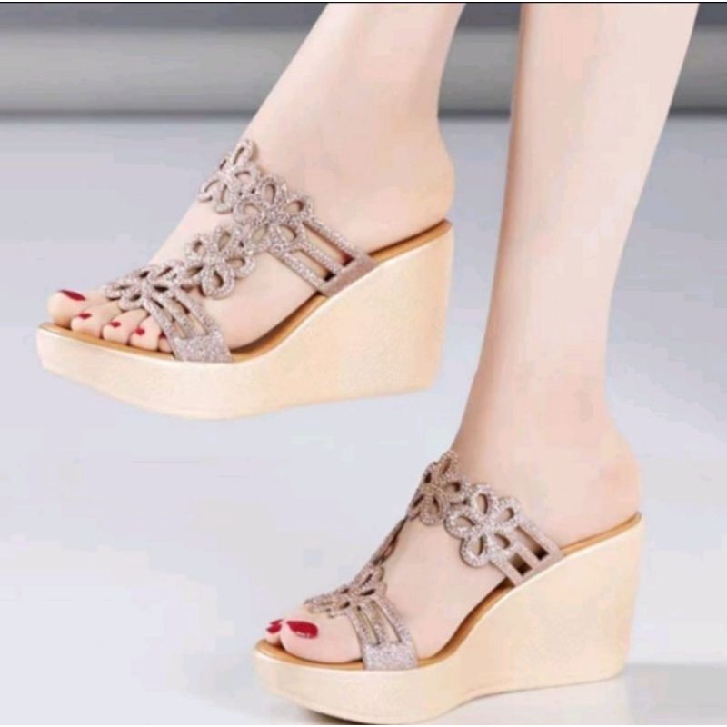 ABBUSHOES Ph 18 wedges laser sol karet febby 7cm