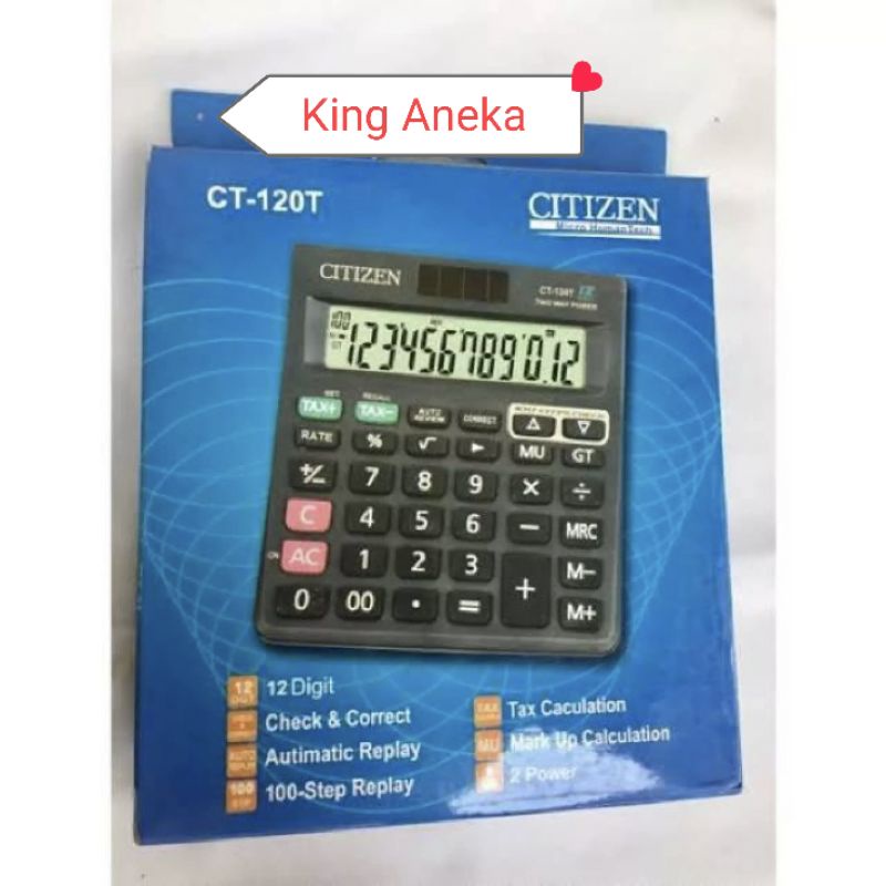 

Kaltulator Citizen 120T Model Tanggung 12 Digit New Bisa Cek Ulang