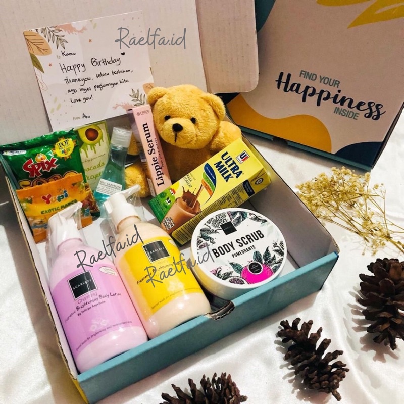 READY  HAMPERS BOX / GIFT BOX / KADO / LEBARAN / ULANG TAHUN / SCARLETT WHITENING SERIES