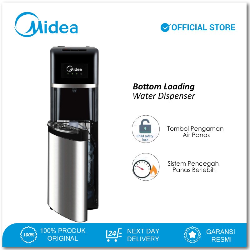Midea Dispenser Galon Bawah - YD1135AS Bottom Loading Stainless Steel