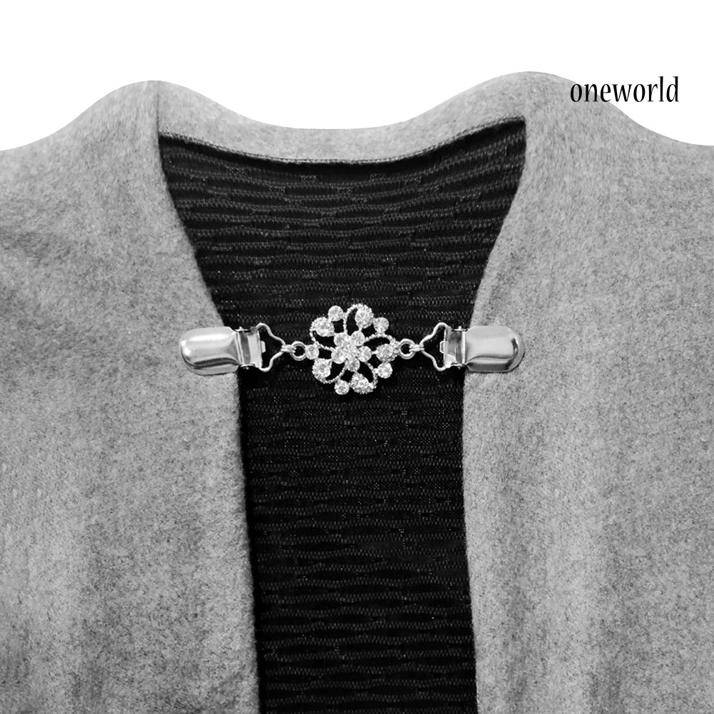 OW@ 5Pcs/Set Vintage Women Cardigan Collar Clip Flower Dress Shawl Clasp Decoration