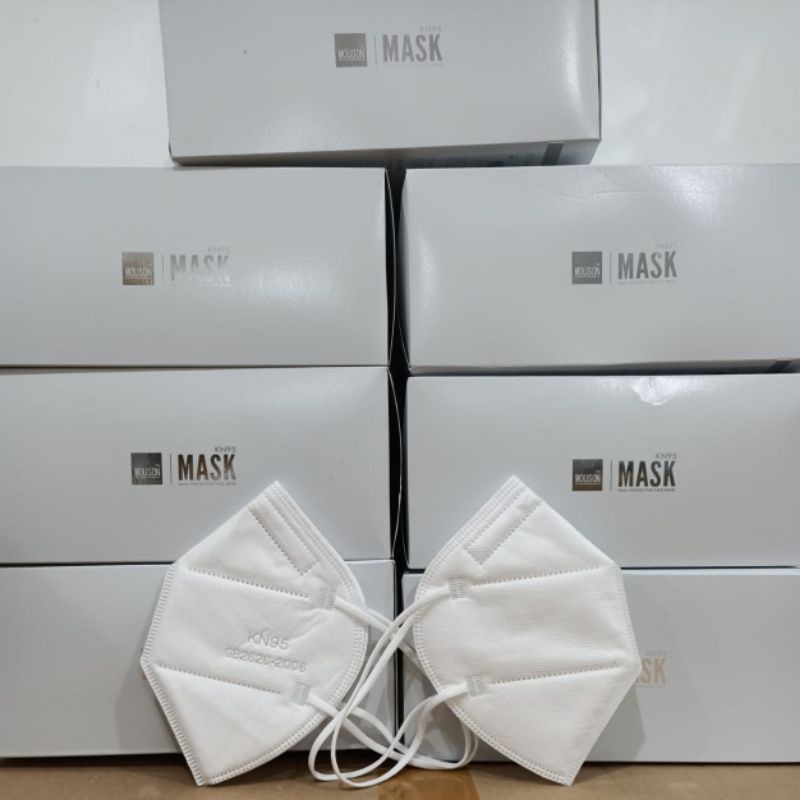 Masker KN95 Mouson 5 ply 1 box isi 50 pcs -Masker Medis bedah surgical putih kemenkes/kn 95/facemask