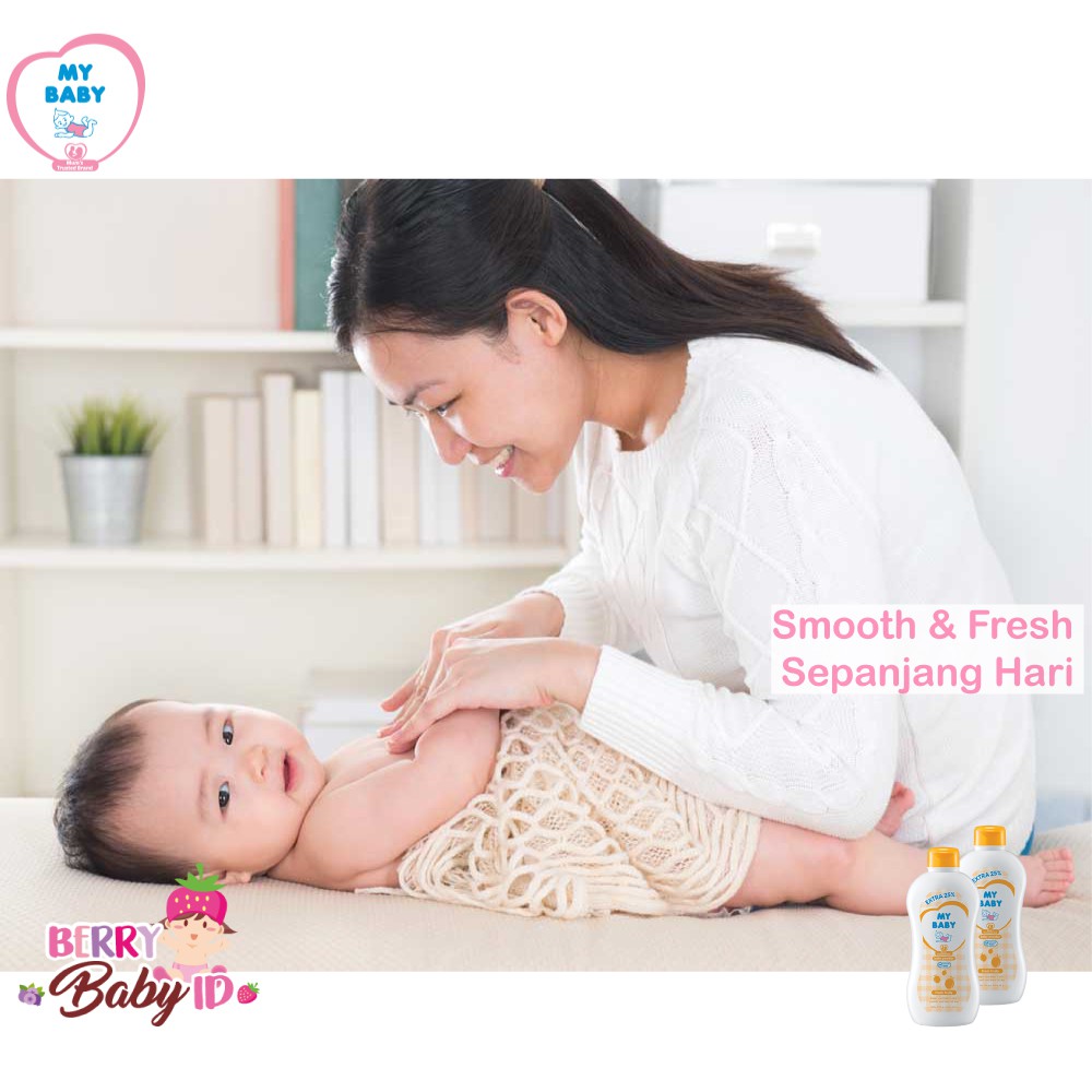 My Baby Powder Bedak Bayi Fresh Fruity 150 g EXTRA 38 g / Smooth &amp; Fresh Sepanjang Hari Berry Mart