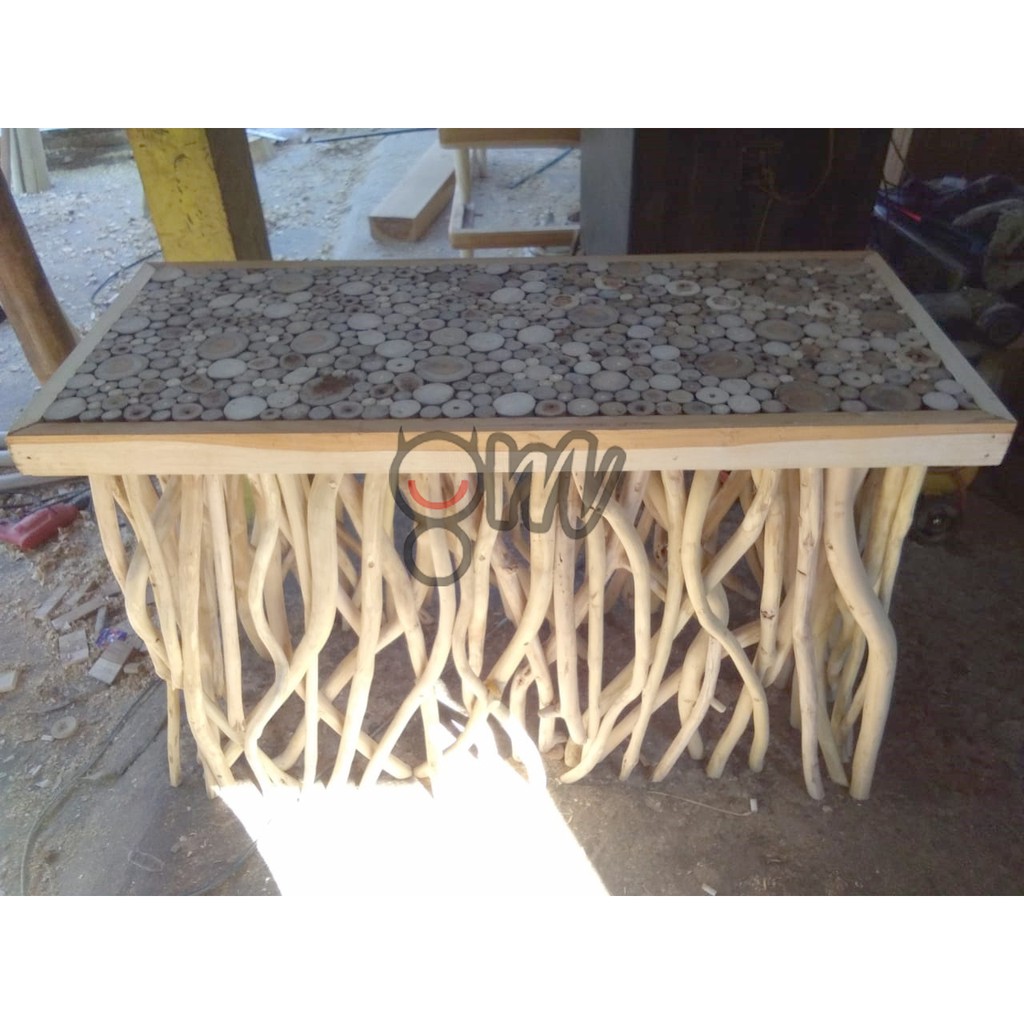 jual meja ubur-ubur ranting kayu jati jepara - meja kaki cumi