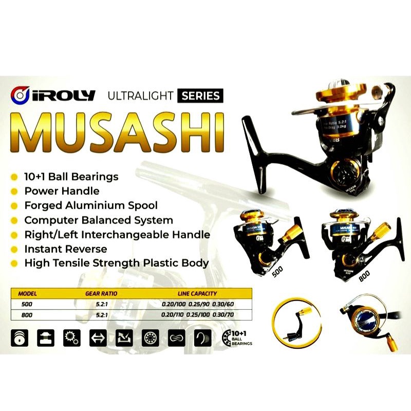 REEL IROLY MUSASHI 500 800