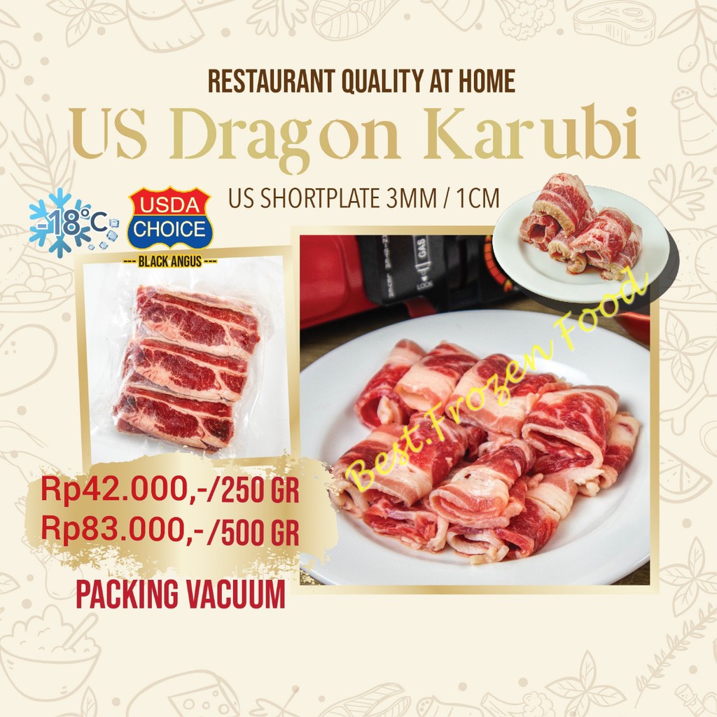 

Frozen US Dragon Karubi 250gr/500gr (Shortplate 3mm/1cm)