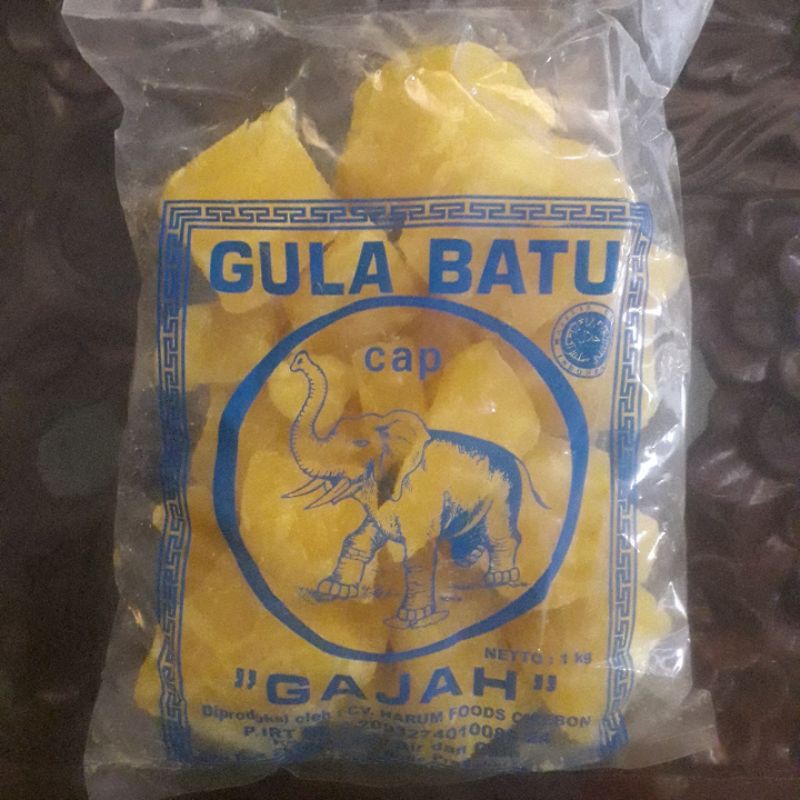 

Gula Batu Kuning Cap Gajah 1 kg Asli Cirebon/ Gula Batu/ Gula Batu Kuning