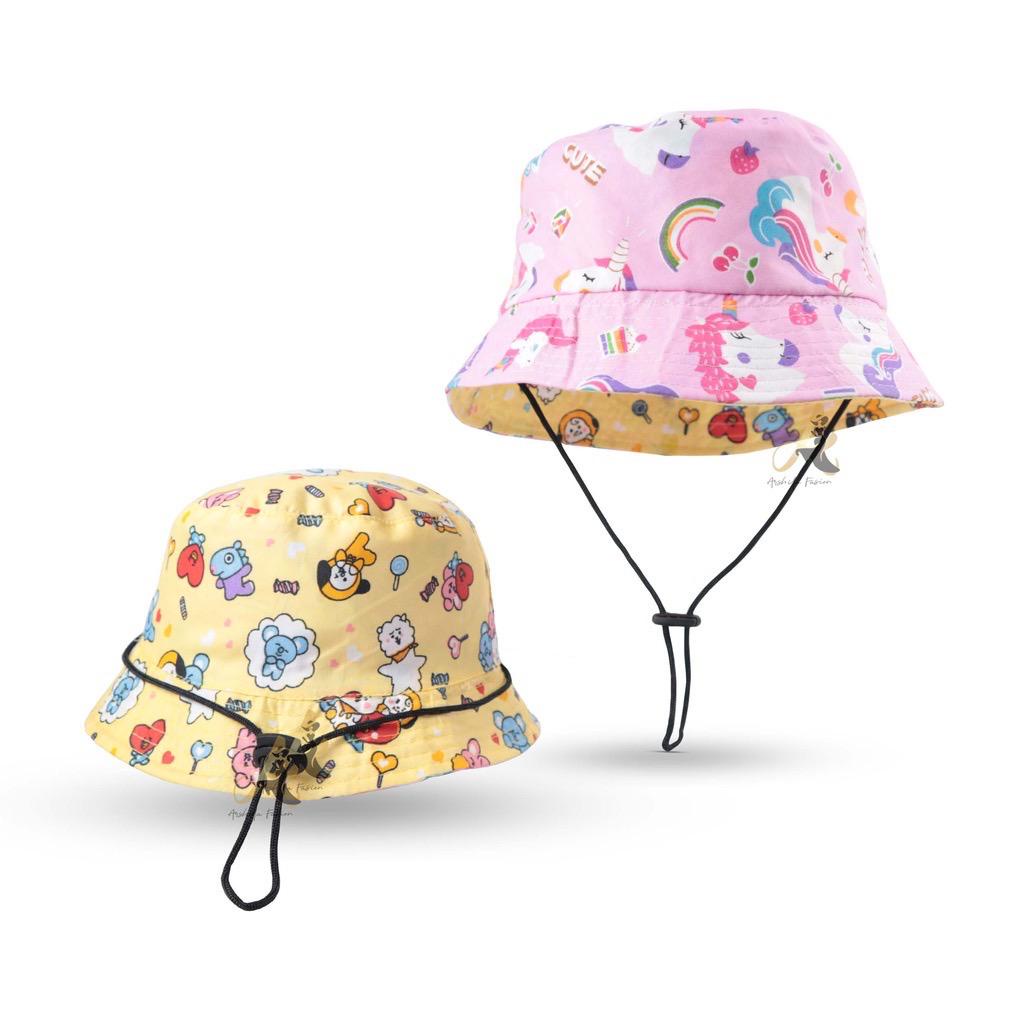 TOPI BUCKET SPIDER / TOPI BUCKET DINO /TOPI BUCKET DUA SISI BORDIR