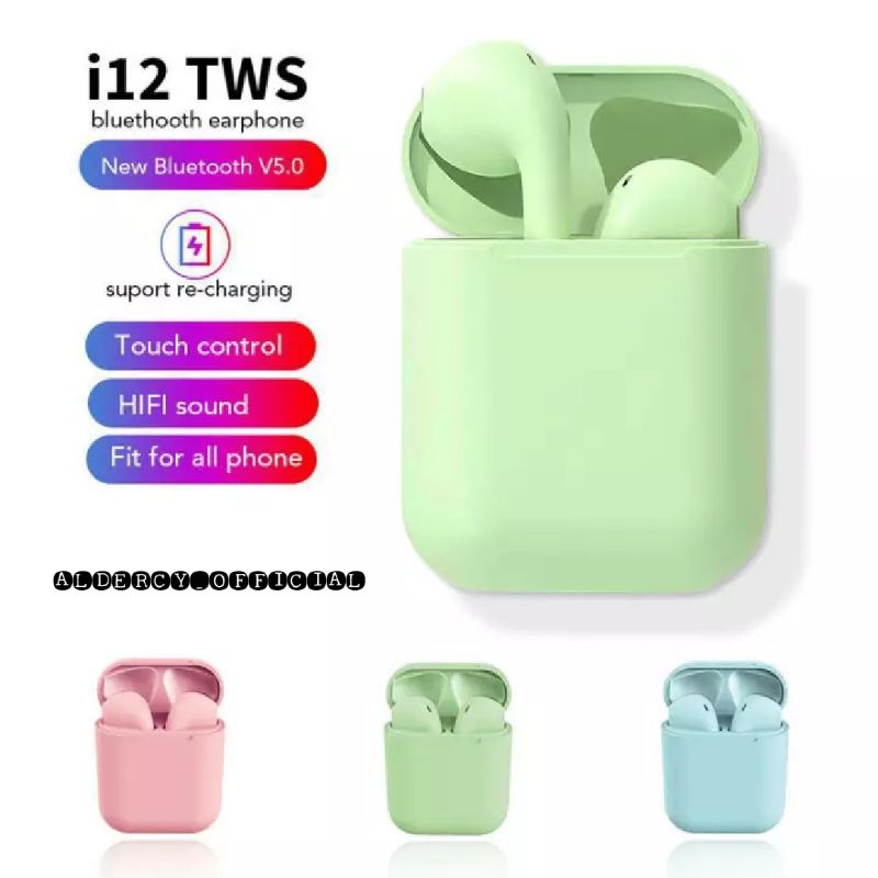 HF HEADSET/EARPHONE MACARON BLUETOOTH INPODS i12