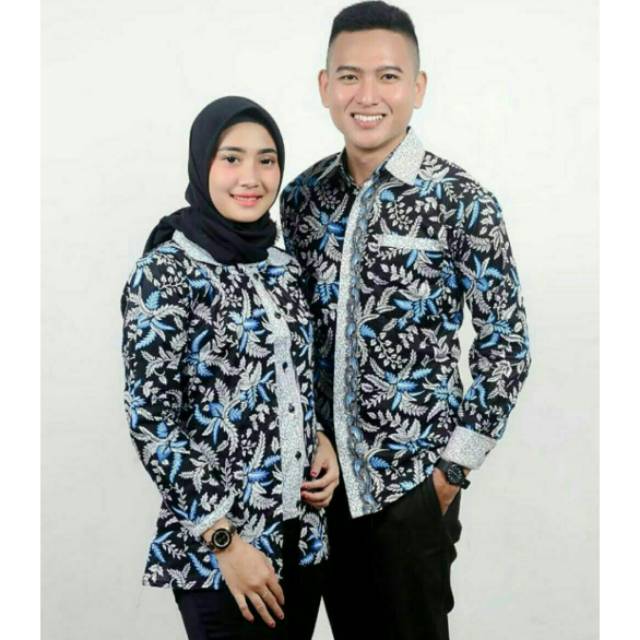 Batik Terlaris Sarimbit Blarak Biru