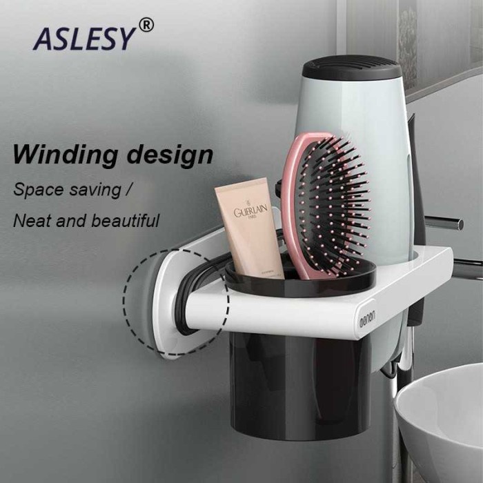 [CEV] ASLESY MENGN Rak Holder Hair Dryer with 1 Storage Cup