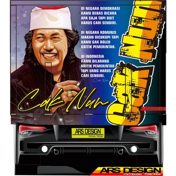 STICKER BAK TRUCK / PINTU BELAKANG - DECAL BAK TRUCK MOTIF CAK NUN