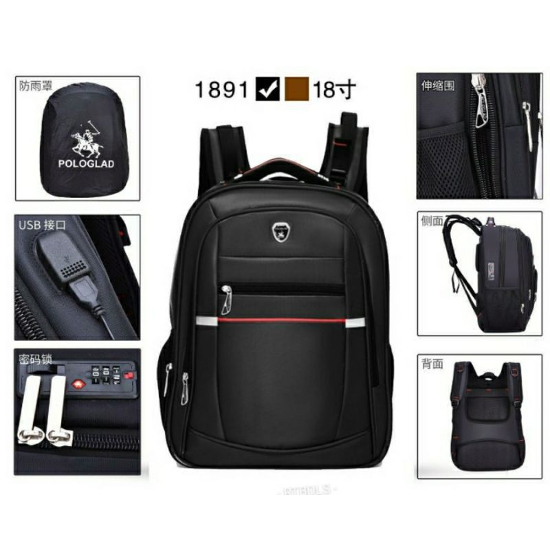 tas ransel laptop polo glad 18 inchi