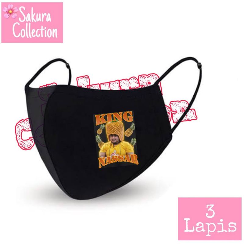 Masker KING NASSAR OPPA KIYOWO  Kain 3 Lapis / Scuba Anak Dewasa / Earloop